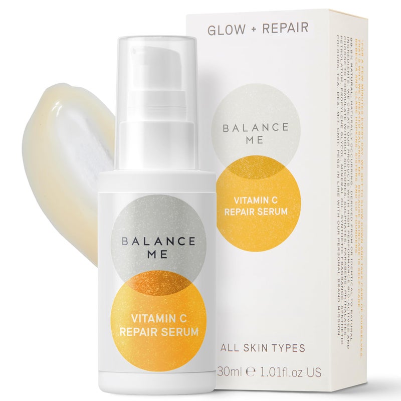 Balance Me Vitamin C Repair Serum, Brightening Face Serum with Hyaluronic Acid, Anti-Aging Vitamin C Serum for Dark Spots, Uneven Tone & Dull Skin, Hydrating & Natural Skincare, (1 x 1.01 fl oz) - Image 1